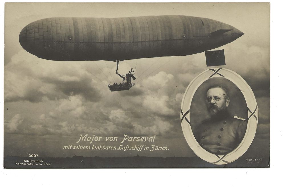 Aviatik Lenkbares Luftschiff Major von Parseval über Zürich (Gebraucht ...