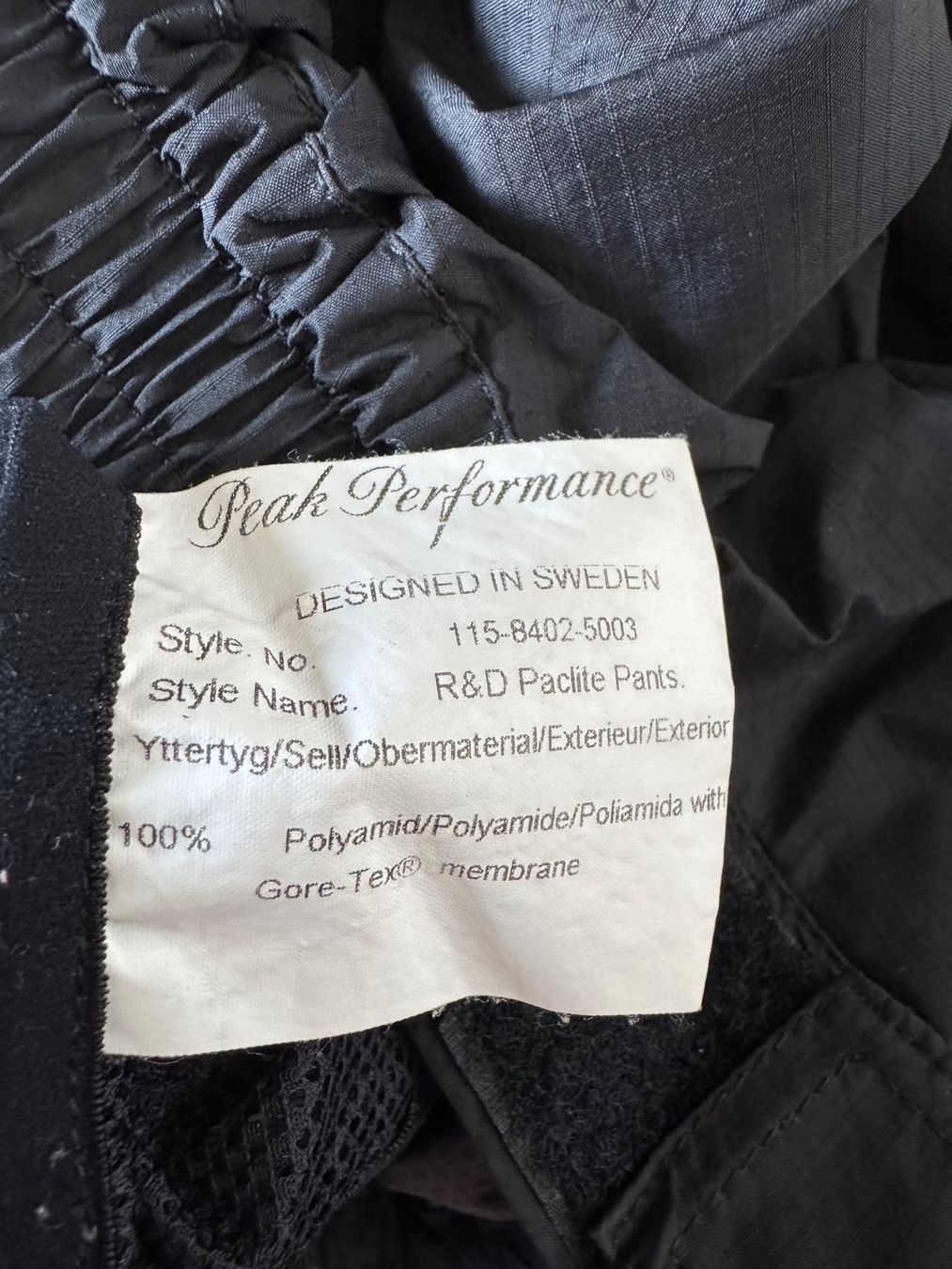 Peak Performance Pantaloni: Peak Performance Hose, Gr. S, schwarz, R&D Paclite Pants – Usato da Bern venduto da mandurli 2