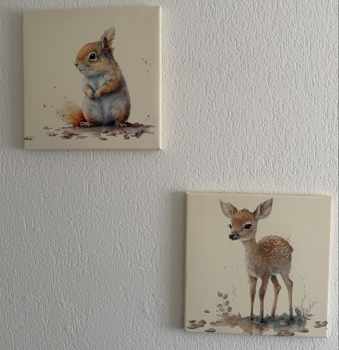 Foto & Immagini: Leinwandbilder Set Eichhörnchen, Reh und Hase neuwertig – Usato da Berikon venduto da RR-Top 1