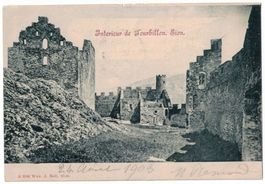 Sion, Intérieur de Tourbillon, ruines, circulée 1903