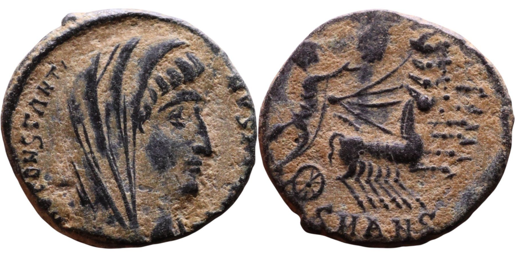 Tutti le monete: DIVUS CONSTANTINE I bronze nummus (337-340 AD) – Usato da La Sarraz venduto da classicworldcoins