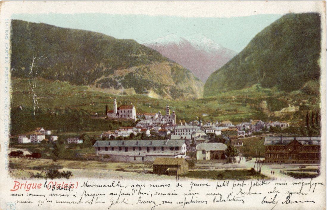 Cartoline postali: Brig  VS   gegen den Simplon        um 1902 – Usato da Brig venduto da Valcards54