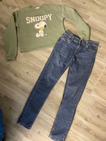 C&A Set: Snoopy Pullover & Jeans, Gr. 158-164, Top Zustand!