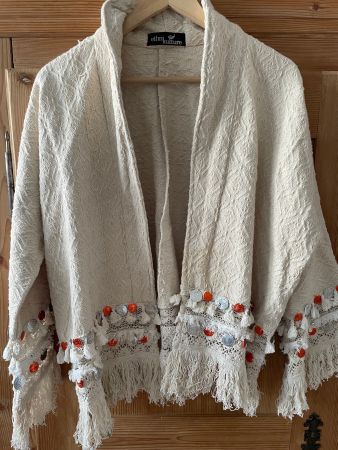 Ethnojacke ecru, Hippiestyle, einmal getragen, Grösse 40