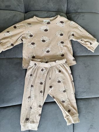 Baby Set Zweiteiler Bären beige Grösse 80 gebraucht