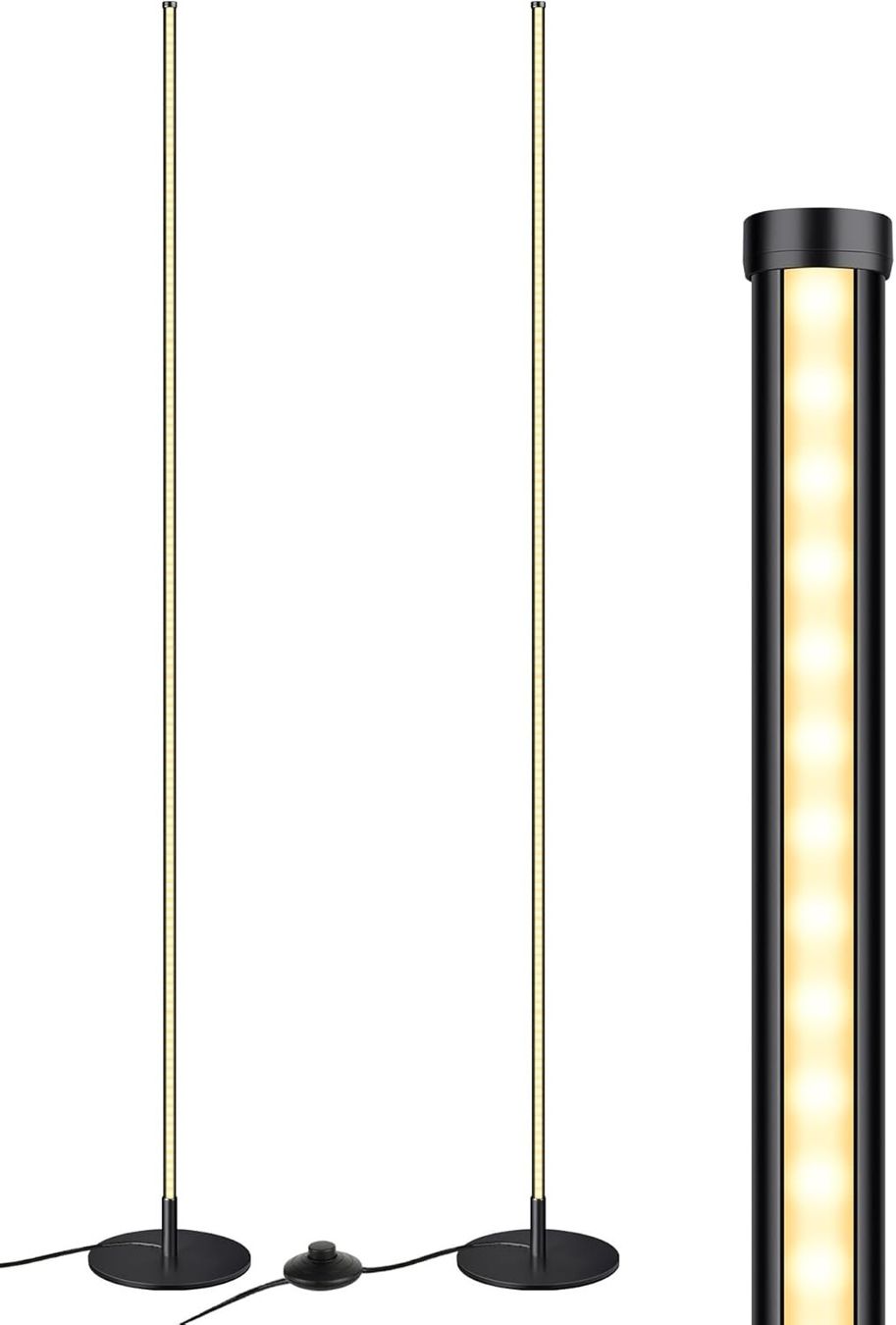 Lampade: LED Stehlampe 2er Set dimmbar 146 cm schwarz – Nuovo e nell'imballaggio originale da Dietikon venduto da Abverkauf10 8