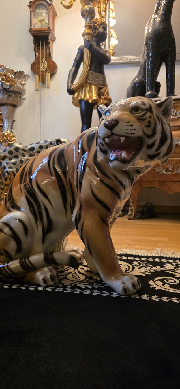 Sculture & Statue: Grosse Vintage Tiger Statue, Keramik – Usato da Kaufdorf venduto da Nati-Nati 1