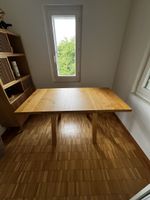 Massive oak wood dining table: 150cm x 79cm / 79cm x 79cm
