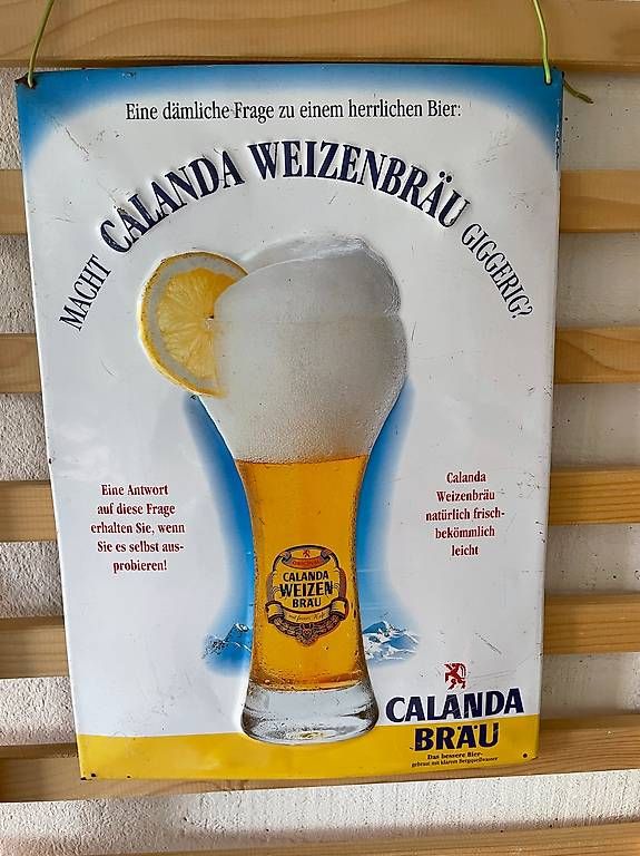 Calanda Insegne: Calanda Bräu Blechschild – Usato da Ettingen venduto da Donald4107