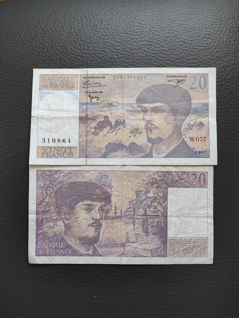 Banconote: 20 francs Debussy – Usato da Couvet venduto da lulul