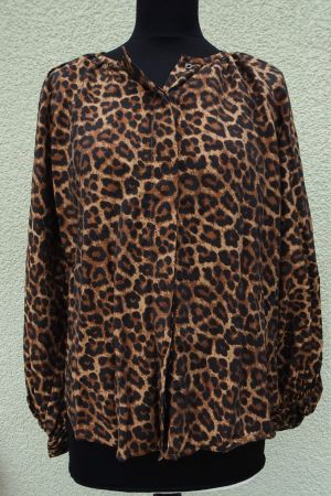Bluse Tunika Leo Muster braun schwarz Gr S H&M weit