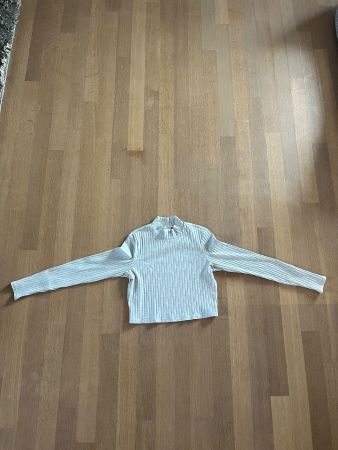 Pullover H&M Rippen Stehkragen Grau