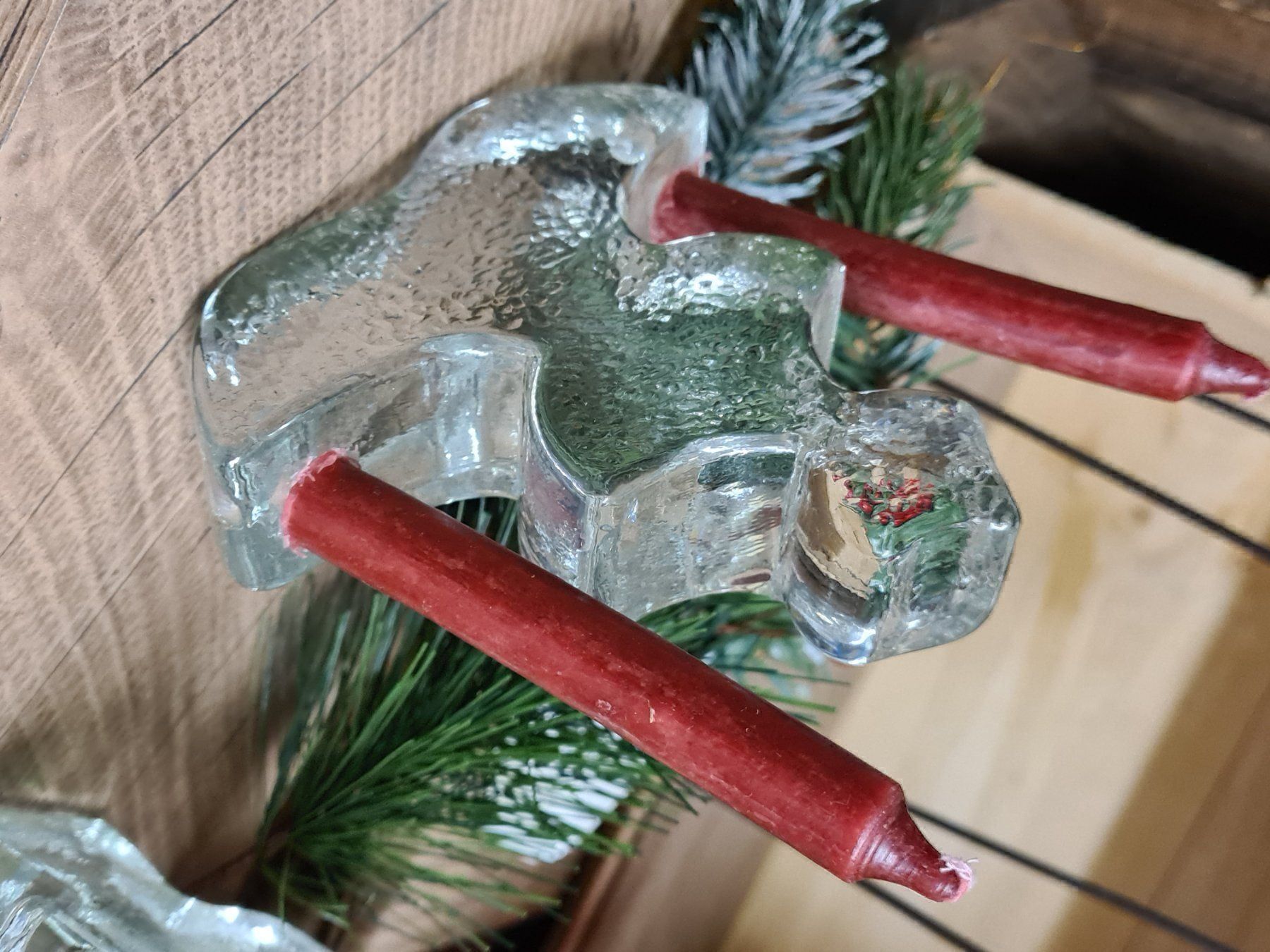 Tutte le decorazioni: Massives Weihnachts Kerzenständer Glas – Usato da Amriswil venduto da kleindeko 1