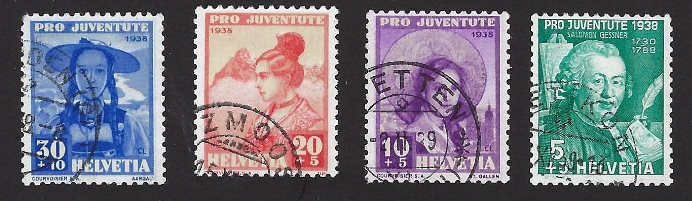 Tutti i francobolli: Série timbre Pro Juventute 1938 oblitéré – Usato da Les Breuleux venduto da Jboju