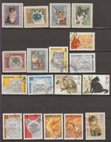 Lot de timbres thématique chats occasion bon état