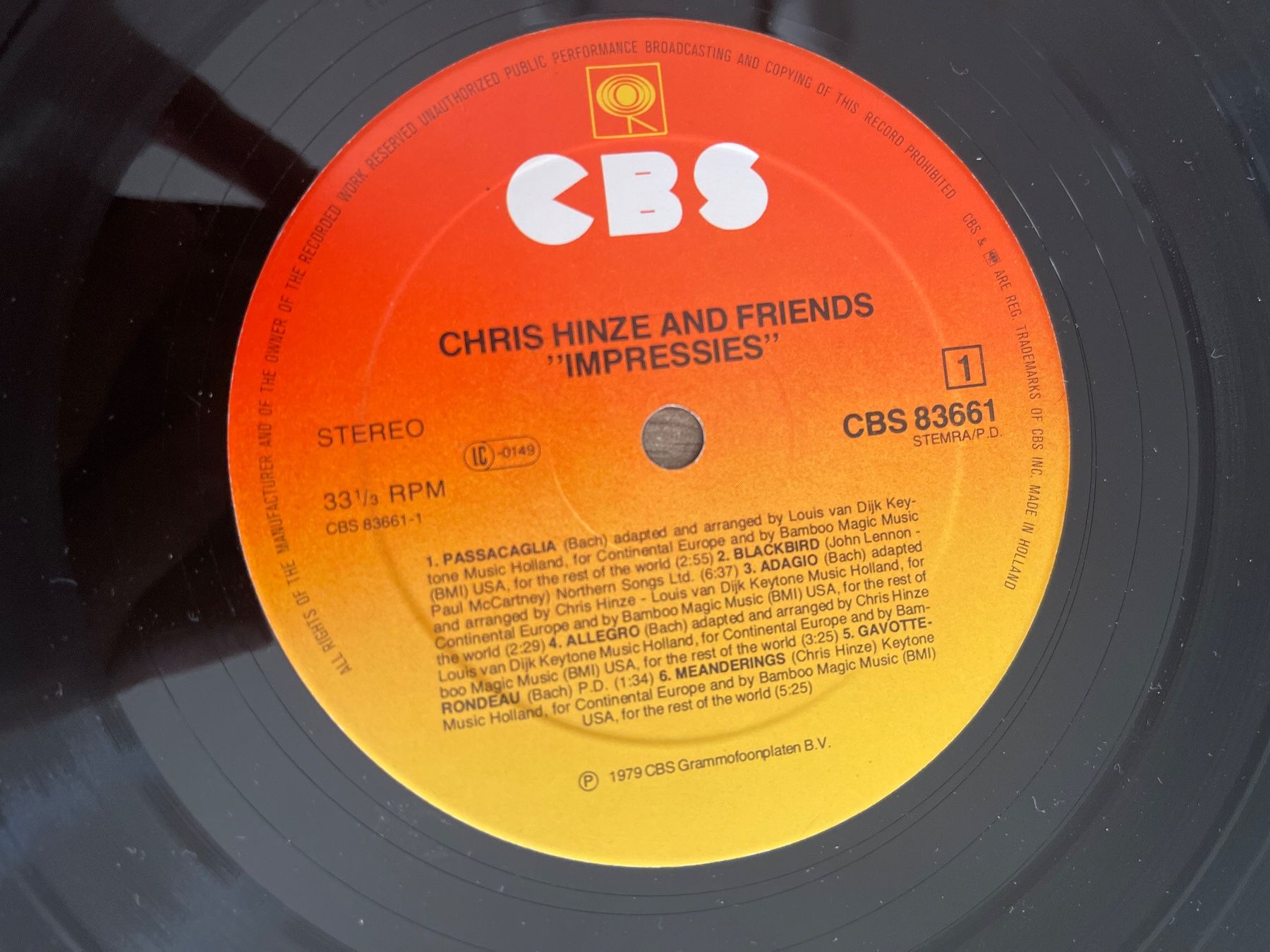 Dischi in vinile: A8/Chris Hinze and Friends - Impressies – Usato da Frutigen venduto da Philippe_jsp 2