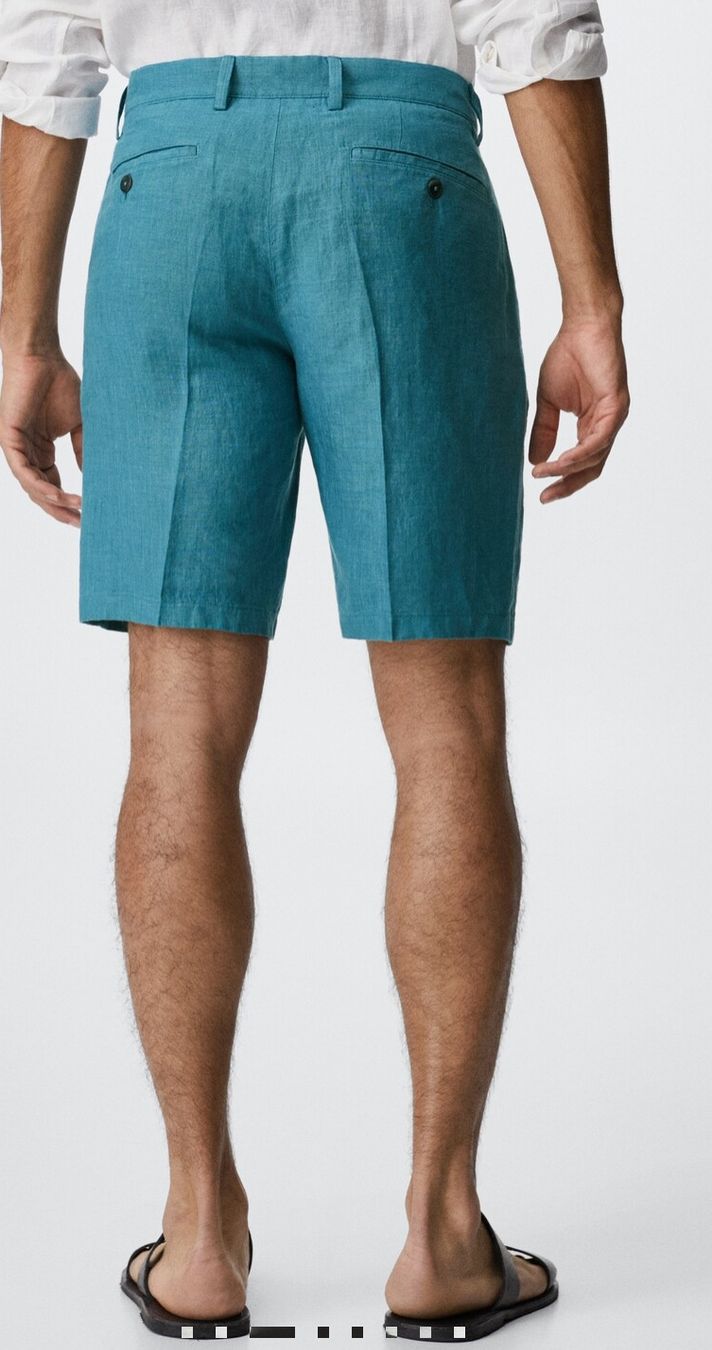 Mango Hosen: Mango Leinen-Bermudas Türkis Gr. 46 - Sommer-Style! – Neu und originalverpackt aus Stäfa von krp54 3