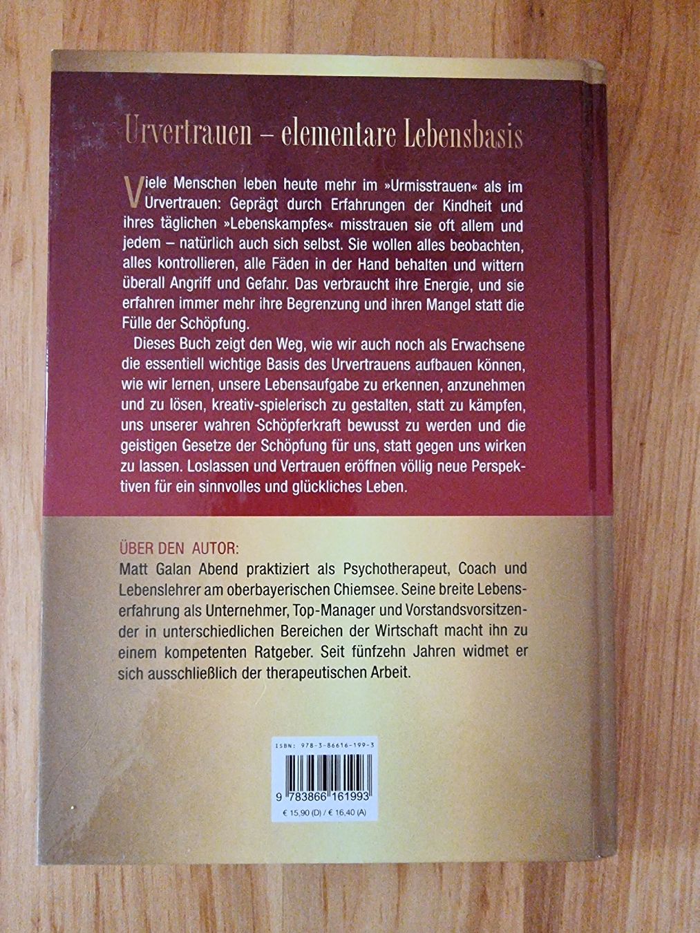 Bücher: Matt Galan Abend: Im Urvertrauen leben – Gebraucht aus Rigi-Kaltbad von Marion_Fercher 1