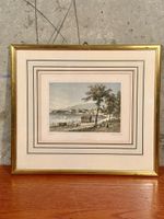 Vintage Framed Print of Vevey, Switzerland - Lake Geneva