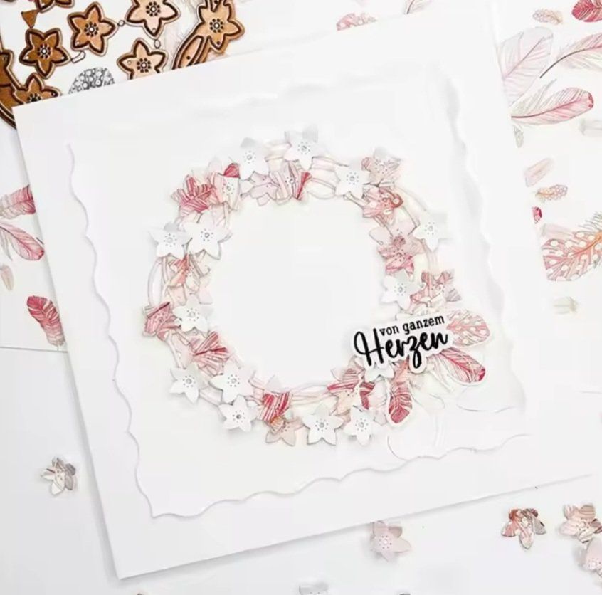 Schablonen: Stanzschablone Nr.1018, Kreis mit Blumen – Neu und originalverpackt aus Gretzenbach von Fliegepilz56