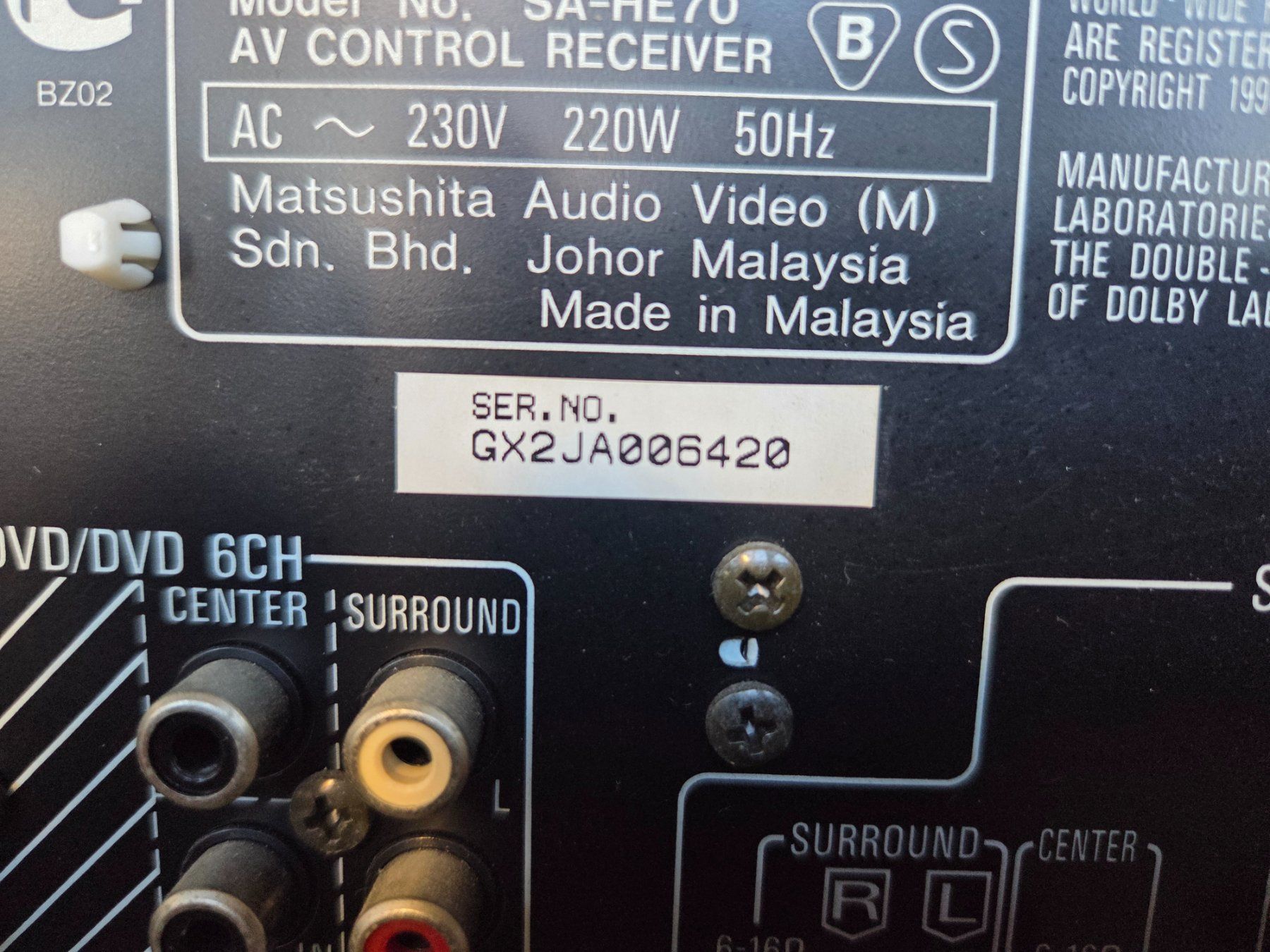 Panasonic Receiver: Panasonic Receiver SA HE70 – Gebraucht aus Steckborn von Dieter_Scherrer 6