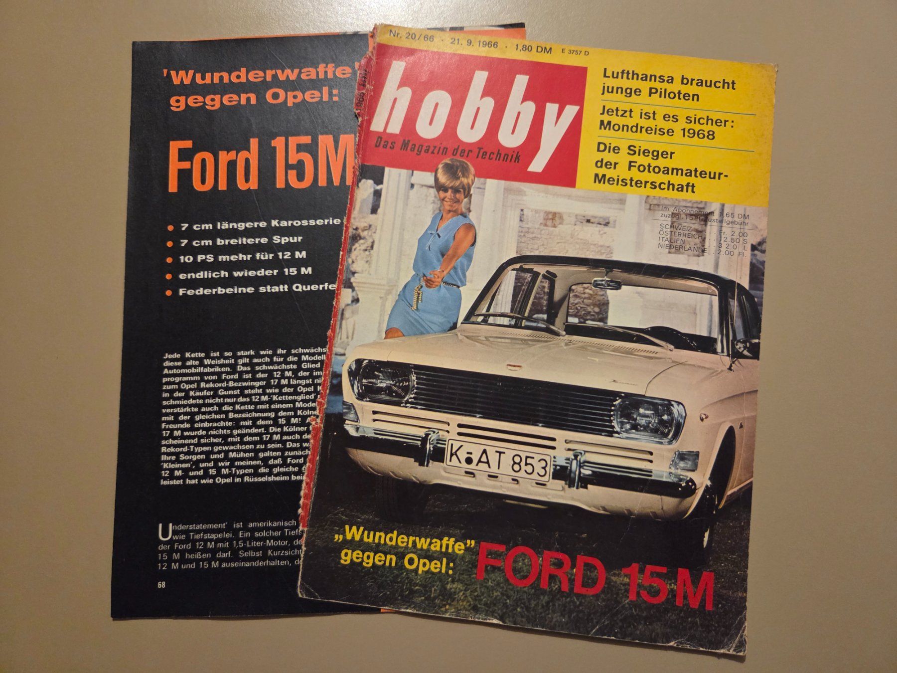 Zeitschriften & Magazine: Wunderwaffe gegen Opel: FORD 15M - 1966 – Gebraucht aus Wilen b. Wollerau von 4banger 3