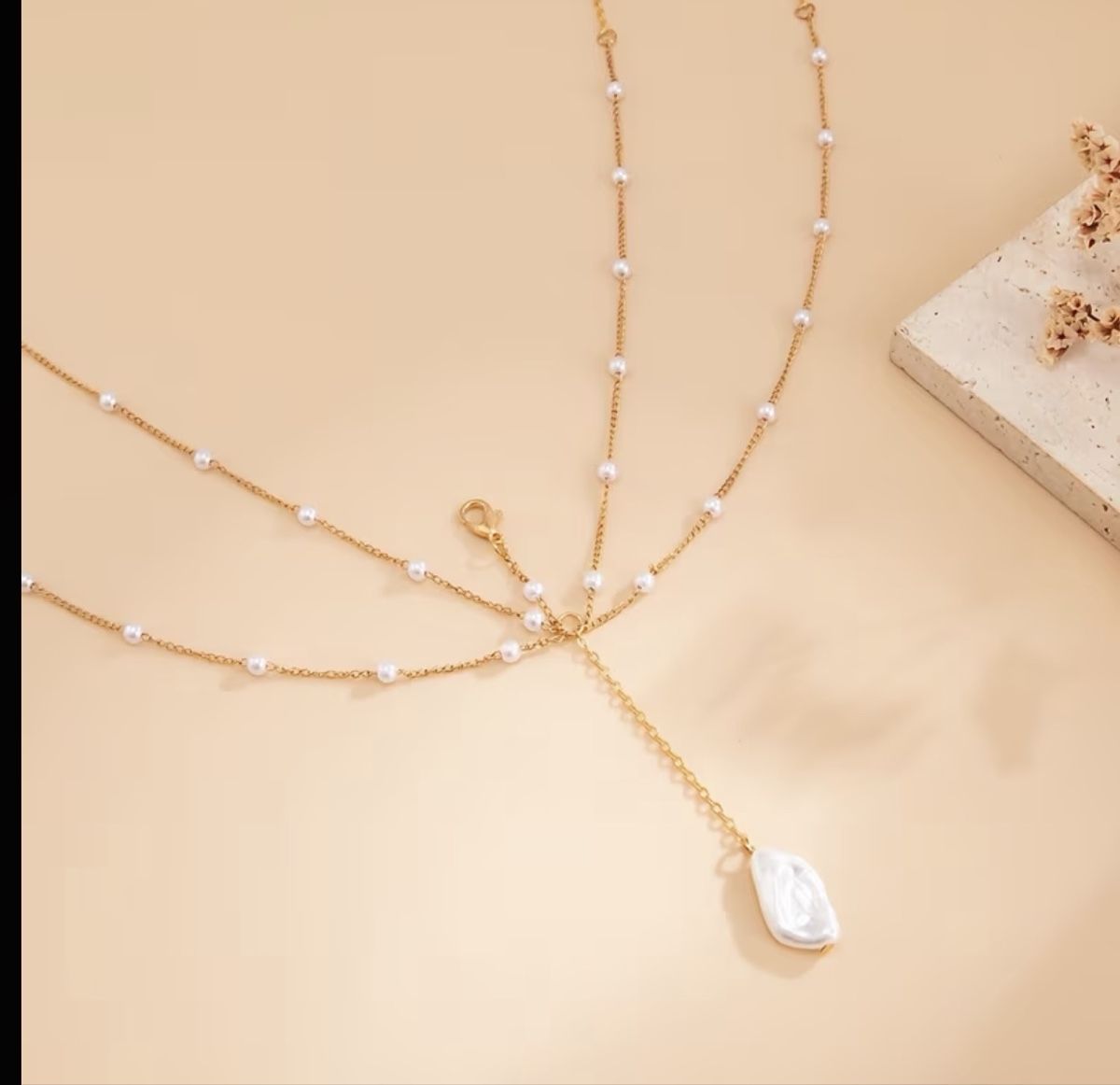 Catenine: Körperkette Gold mit Perlen und Stein neu – Nuovo e nell'imballaggio originale da Bassersdorf venduto da schokoart.ch 2
