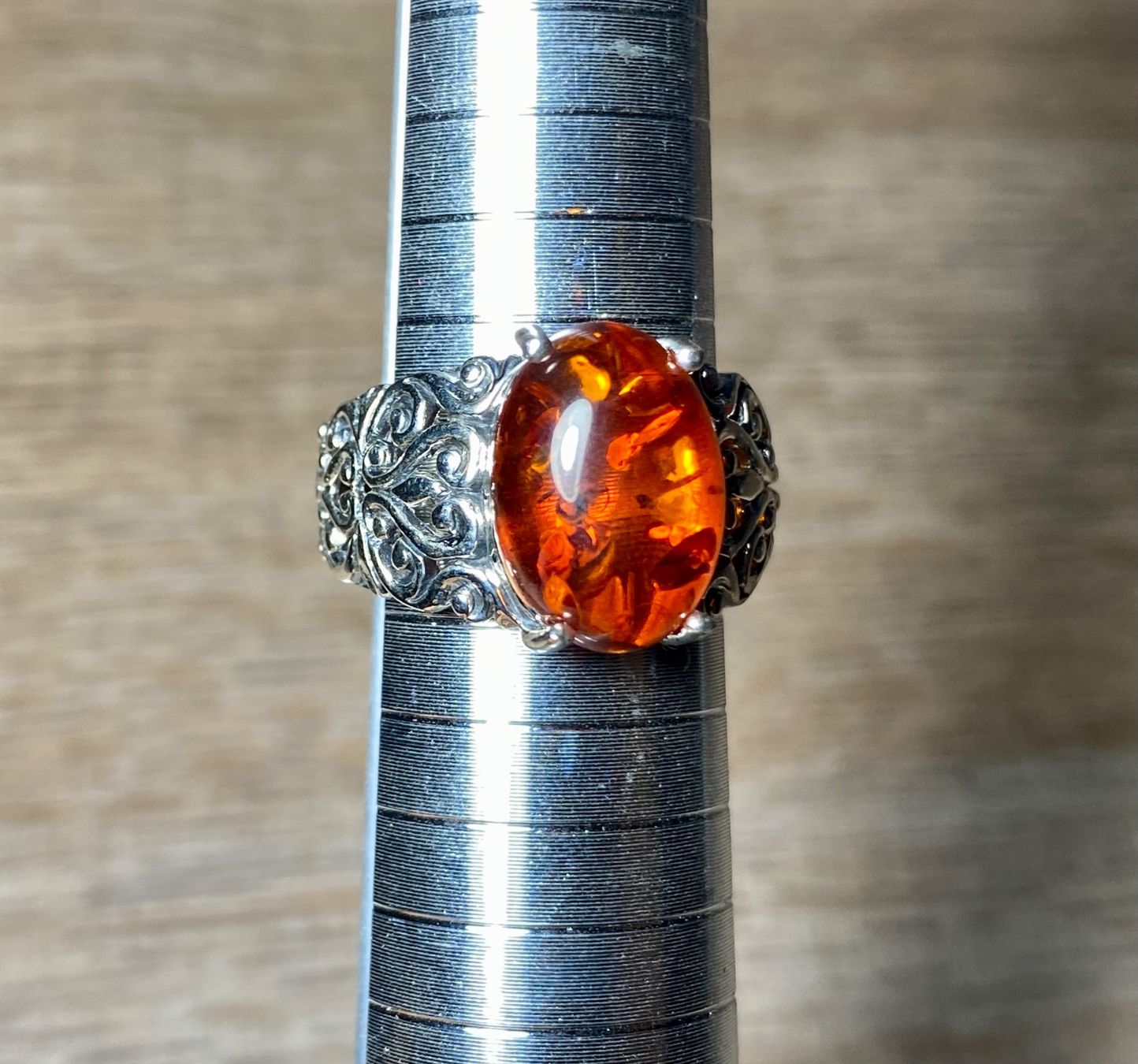 Ringe: Orientalischer Silber 925 Ring mit Cognac Bernstein – Neu und originalverpackt aus Laax von Kiki_Kingdom3 1
