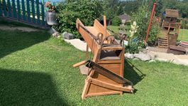 Strohschneider aus Holz funktionsfähig