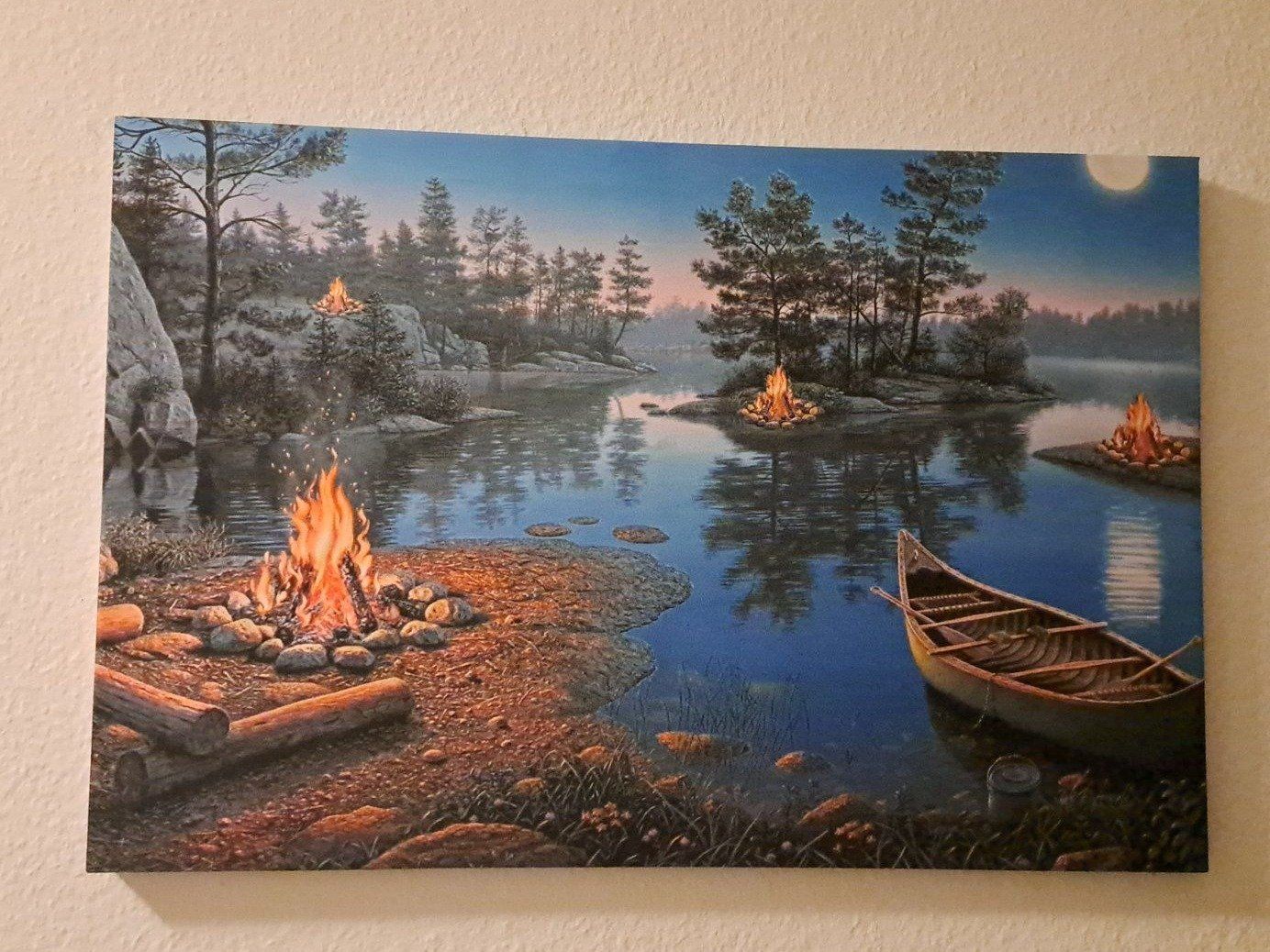 Foto & Immagini: LED Kunstbild Lager Feuer Alaska flackerndem Licht & Boot – Nuovo e nell'imballaggio originale da Kilchberg ZH venduto da ruedi34 4