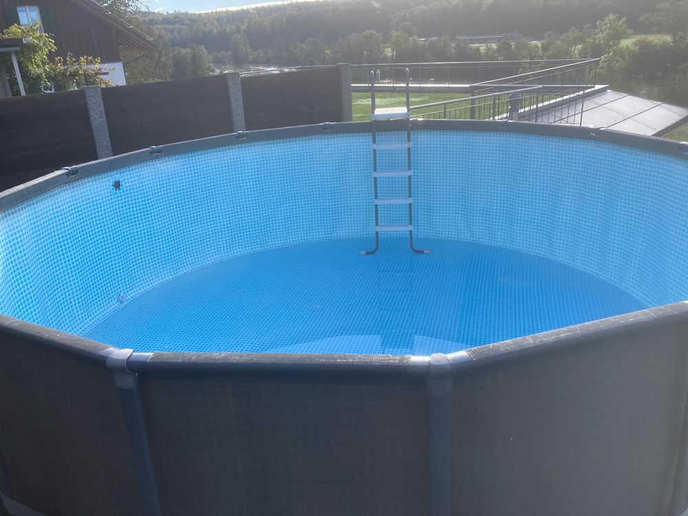 Intex Schwimmbad: Intex Frame Pool 488 x 132 cm Ultra XTR Rundpool mit Leiter – Gebraucht aus Schwarzhäusern von barracuda74 5