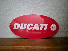 Emailschild Ducati Motorrad Werkstatt Garage Emaille Schild