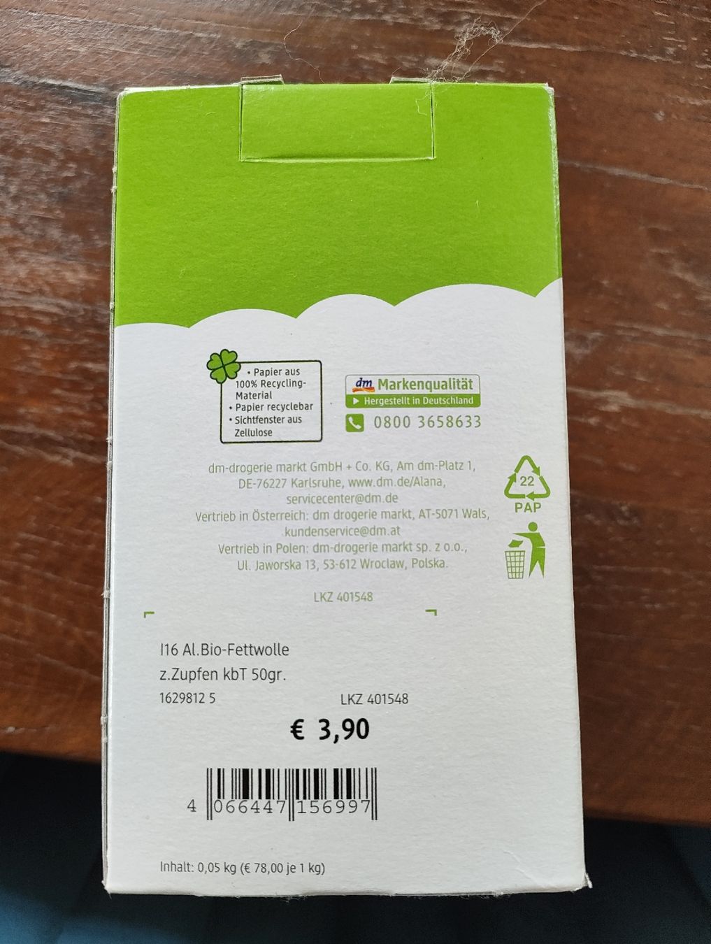 Produits d'entretien: Bio Fettwolle – Neuf avec emballage d'origine à Bremgarten AG par van_h5yh 1