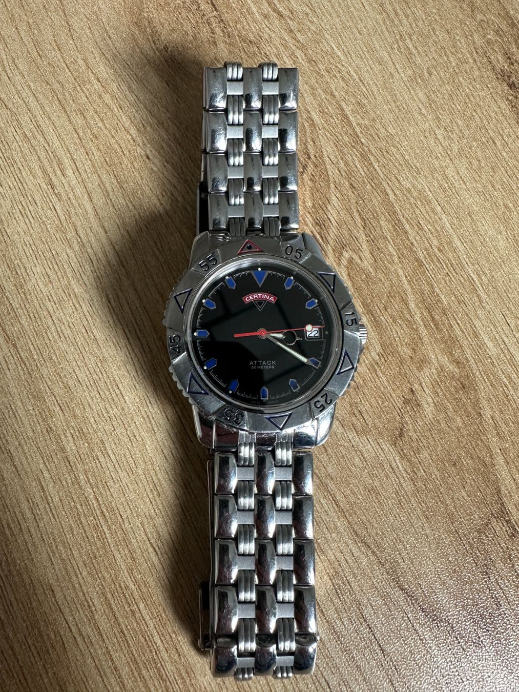 Certina Orologi: CERTINA Attack 50 Metera Herren Uhr Blau – Usato da Zürich venduto da Odeono