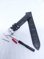 Bracelet de montre en cuir noir, kit complet neuf 20 mm