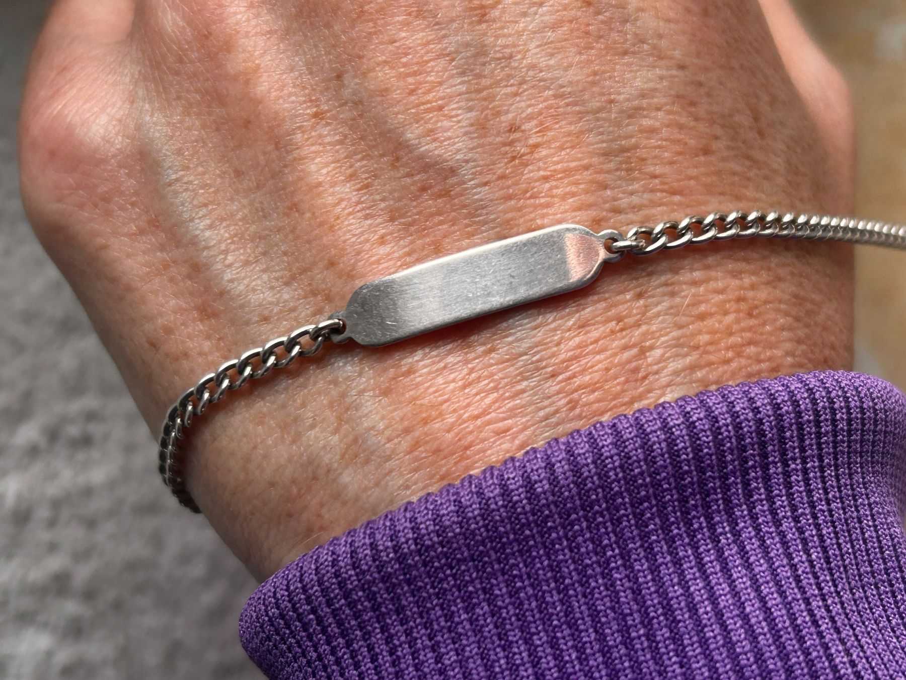 Bracciali & Braccialetti: Silberarmband mit Gravur-Platte (20cm) – Usato da Basel venduto da bellespirit 6