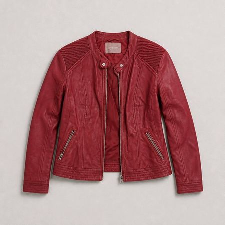 dunkelrote Kunstlederjacke Gr. 38 Orsay neuwertig