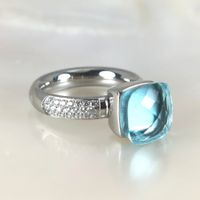 Bague "Qudo" pierres synthétiques - bleu - size 52 (12)