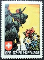 Soldatenmarke 2.WK, Gebirgs Grenz Füs Bat 208, Wi Gz 85