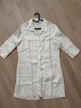 Damen Kleid Leinen Gr. 38 Buttergelb Gelb