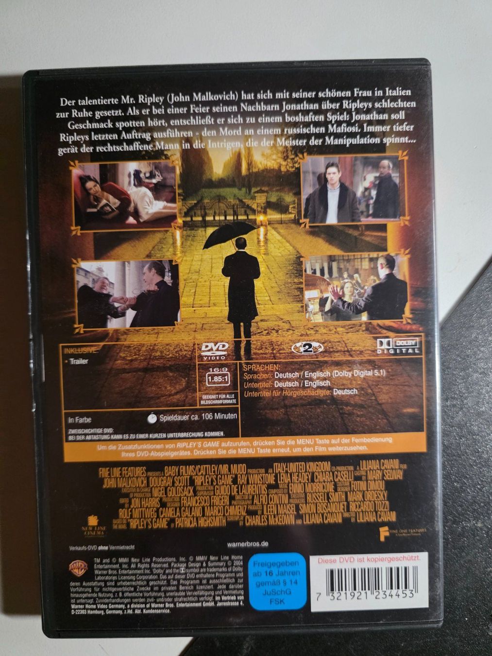 Tutti i DVDs: DVD: Ripley's Game - John Malkovich – Usato da Walterswil BE venduto da Lonitti 1