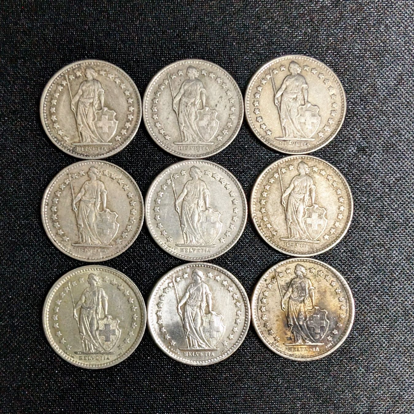 Tutti le monete: Lot 50 Rappen 1950-59 Silber – Usato da Köniz venduto da SwissCoinCollector 1