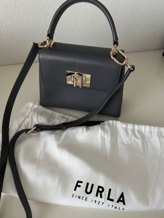 NEUWERTIG! Furla Tasche 1927 Mini in Grau & Gold