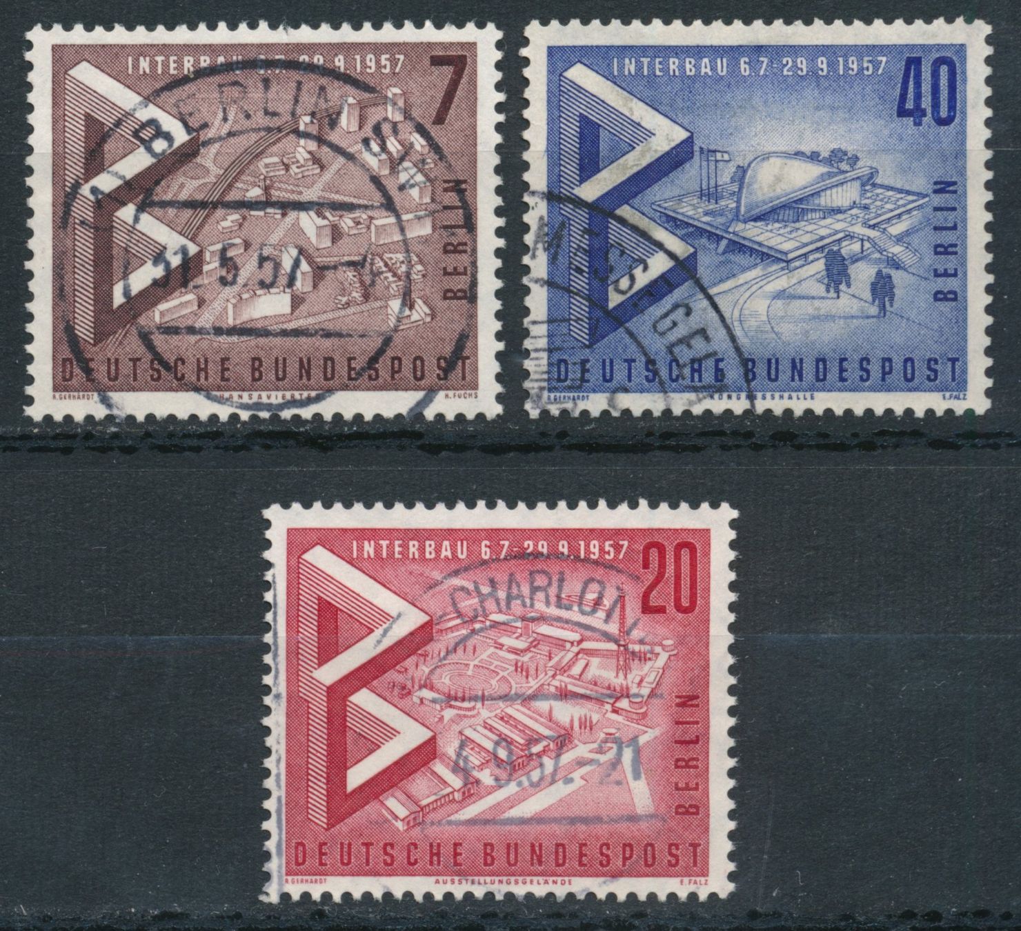 Tutti i francobolli: Deutsche Post Berlin Mi. 160 - 162 – Usato da Bonau venduto da Profila3