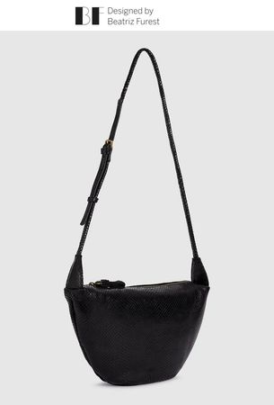 Beatriz Furest "BROOKS" bag, embossed, black leather