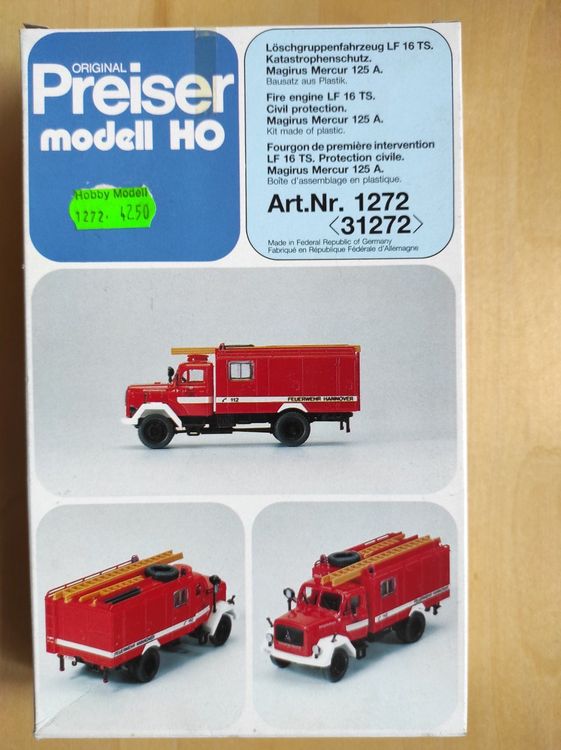 1:87 THW Gerätekraftwagen GKW Magirus Mercur 120 D 10 A. - Preiser
