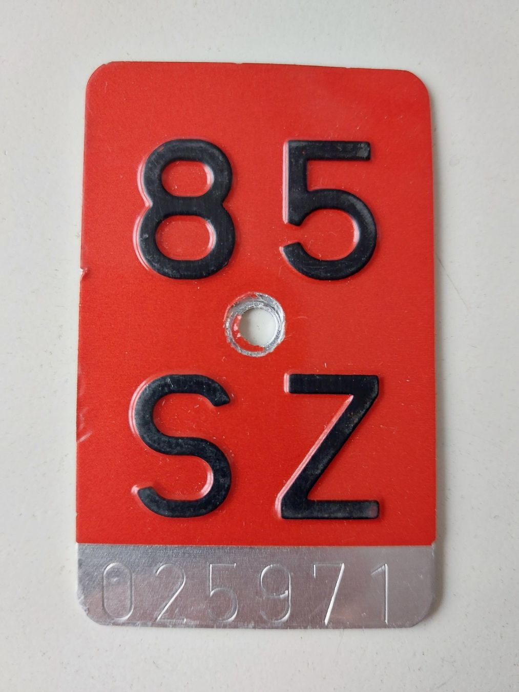 Sachs Insegne: Velonummer SZ 85 Mofanummer plaque Mofa – Usato da Schenkon venduto da Uhu007