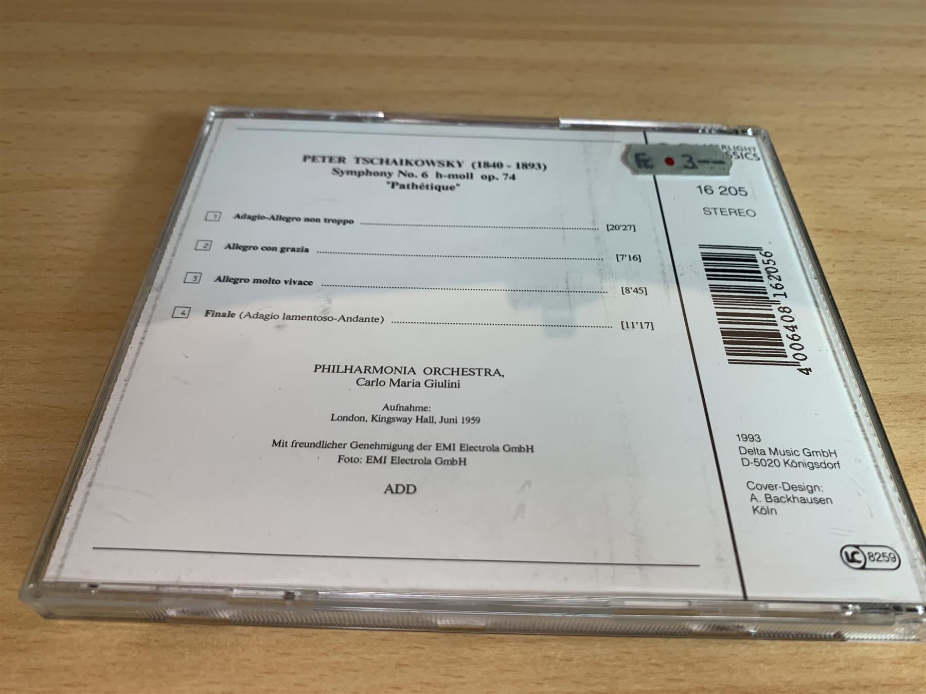 CD: Pyotr Ilyich Tchaikovsky, Carlo Maria Gi – Usato da Rikon im Tösstal venduto da Alpenmutz 1