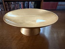 Schale goldfarben mit Fuss Dekoration 24cm gut erhalten