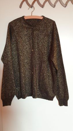 Strickjacke Schwarz/Gold M, Syntetisch